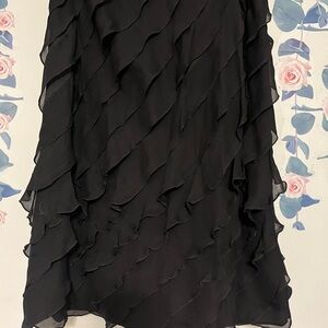 Talbots Black Ruffled Skirt